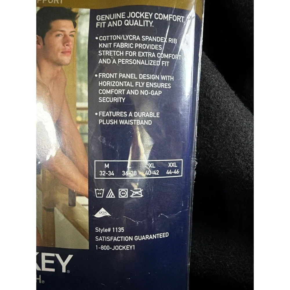 Jockey‎ Pouch Fly Front Briefs Men Size M White Cotton Spandex 3-Pack Style 1135
